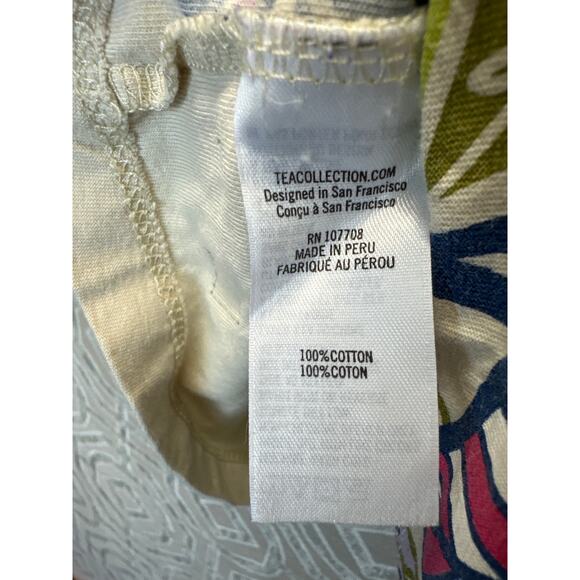 Tea Collection Girls Floral T-Shirt Top Size 6-7 Medium Short Sleeve Print Tee - Picture 7 of 7